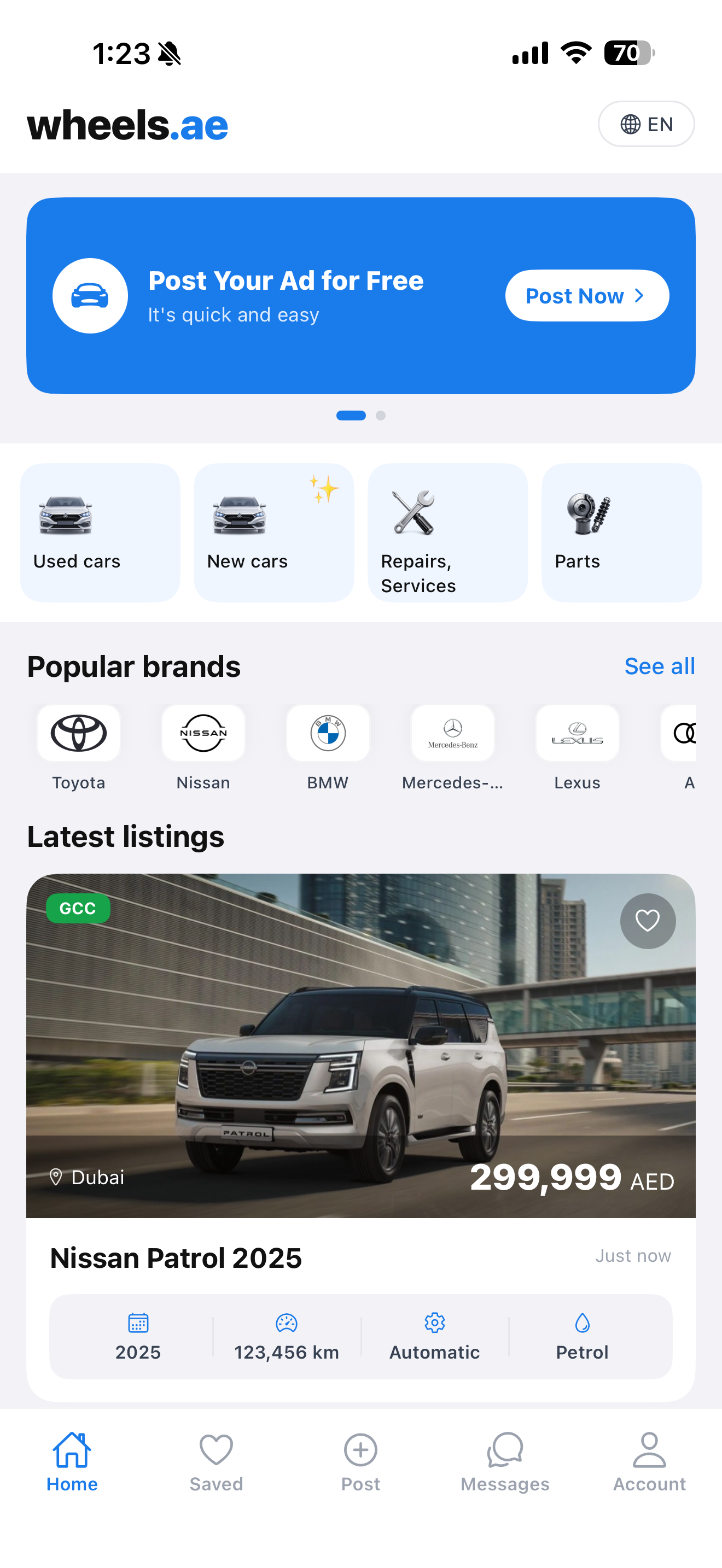 Catalogue of car listings